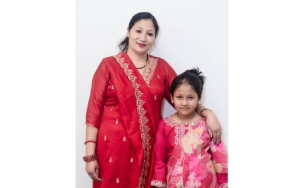 Sonika Shrestha with her mother